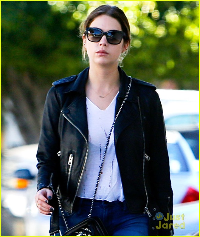 Full Sized Photo of ashley benson lunch los angeles leather jacket 04