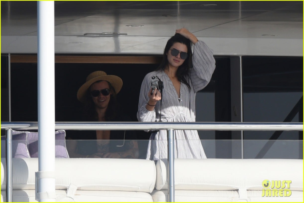 Kendall Jenner Snaps Pictures of Harry Styles Aboard Yacht in St. Barts.
