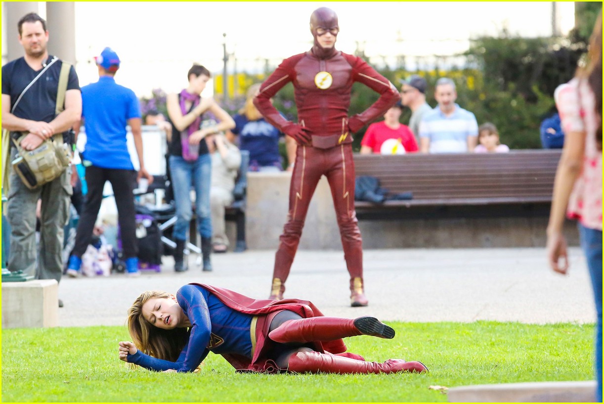 Grant Gustin Films Final Scenes With Melissa Benoist For Flash
