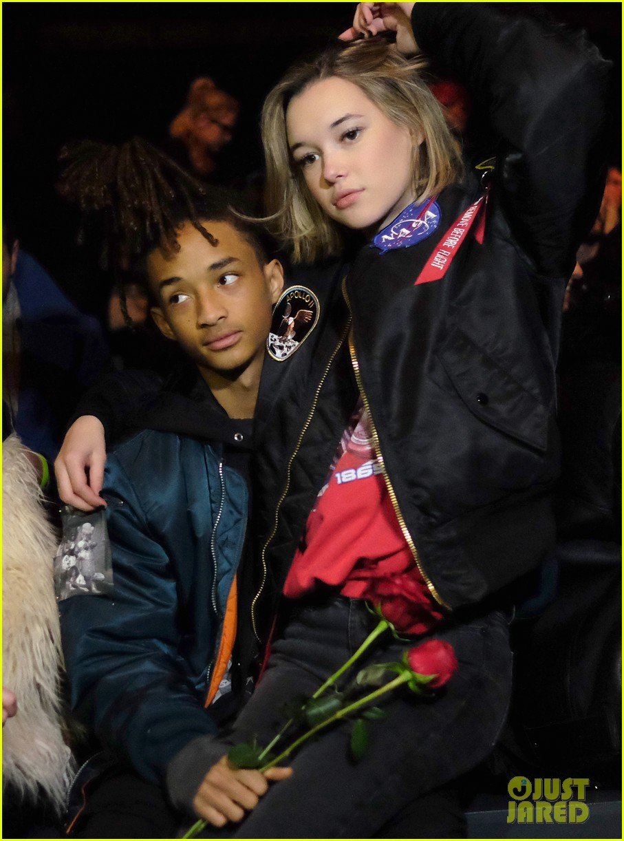 Sarah Snyder sits on her boyfriend Jaden Smith's lap at the Hood By Ai...