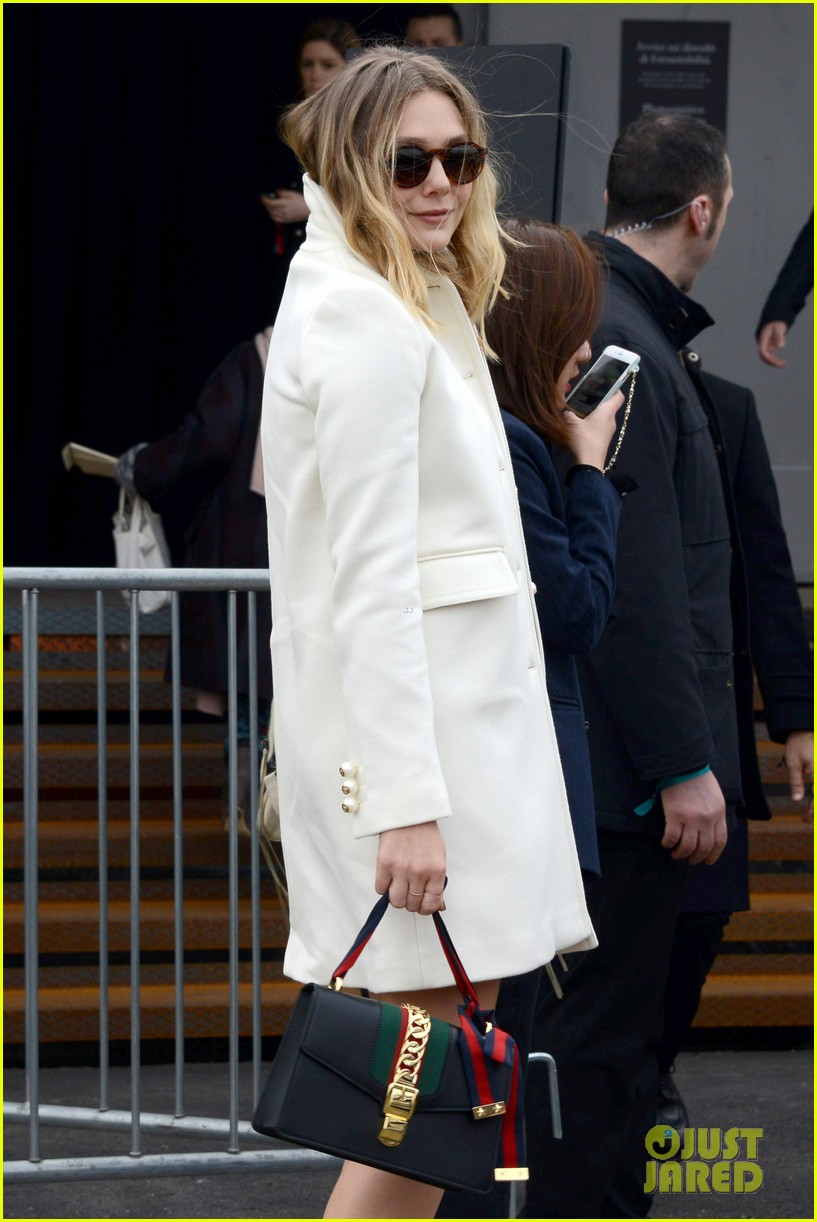 Full Sized Photo of elizabeth olsen gucci milan fashion week 02