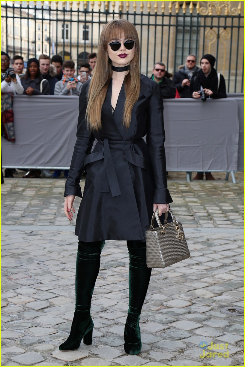 Kristina Bazan Wears Green Velvet Boots to Dior Show in Paris | Photo