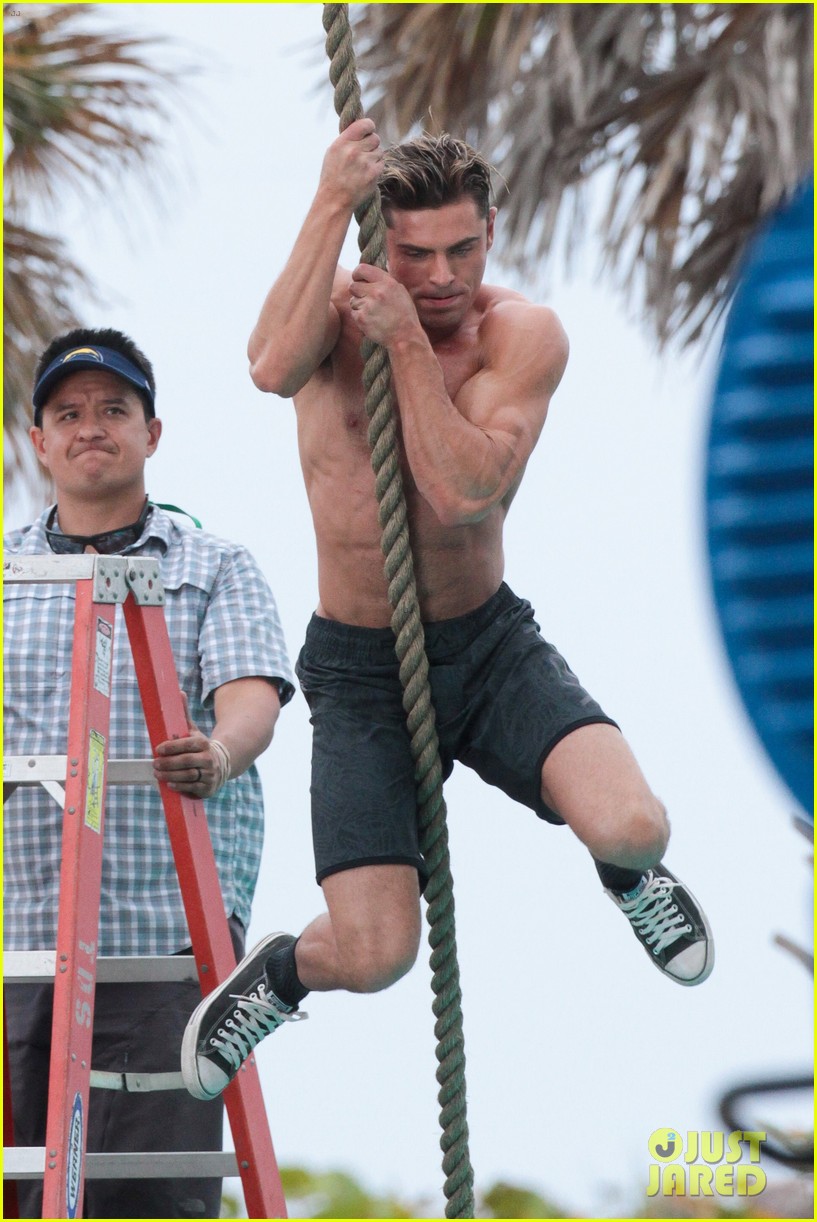 Zac Efron Is The Hottest Shirtless Lifeguard For Baywatch Action