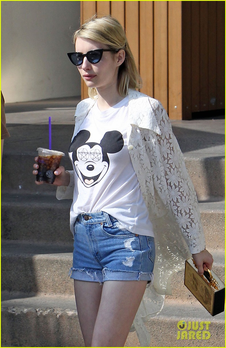 Full Sized Photo of emma roberts mickey diamond eyes evan peters coffee