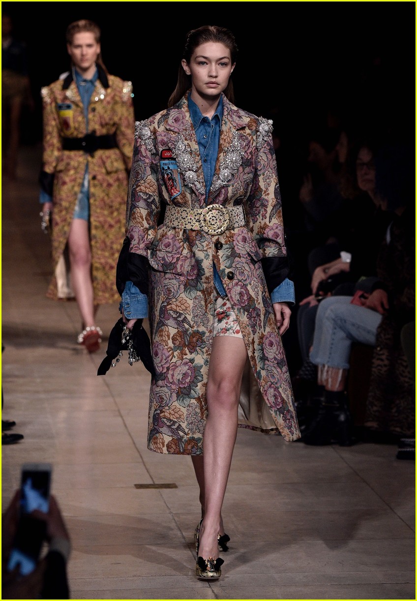 Kendall Jenner Walks in Miu Miu Show With Gigi & Bella Hadid Photo