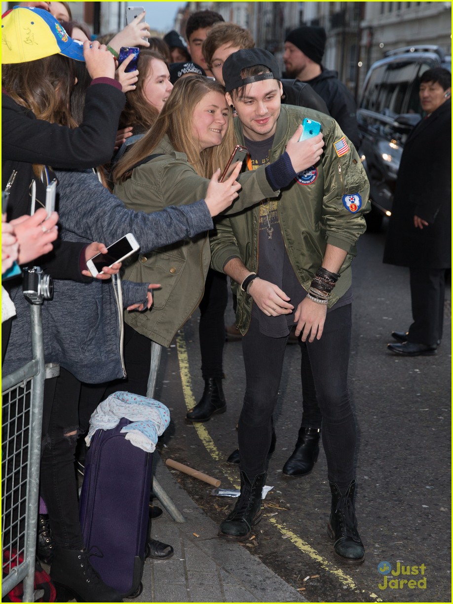 Fan Gifts 5SOS' Michael Clifford With A Bra Outside BBC Radio 1 | Photo ...