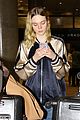 elle fanning lax airport with lots of luggage 04