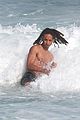 jaden smith wears just his calvins for a dip at the beach 23
