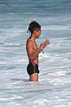jaden smith wears just his calvins for a dip at the beach 25