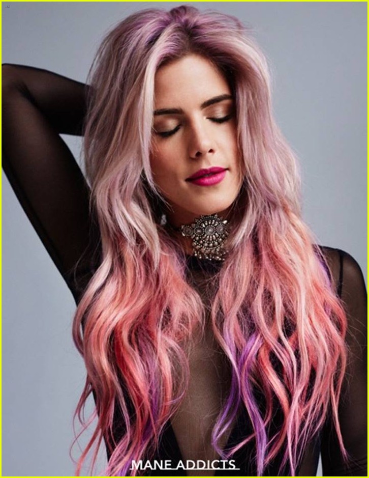 Emily Bett Rickards Rocks Pink Hair For Mane Addicts Photo 989464 Photo Gallery Just