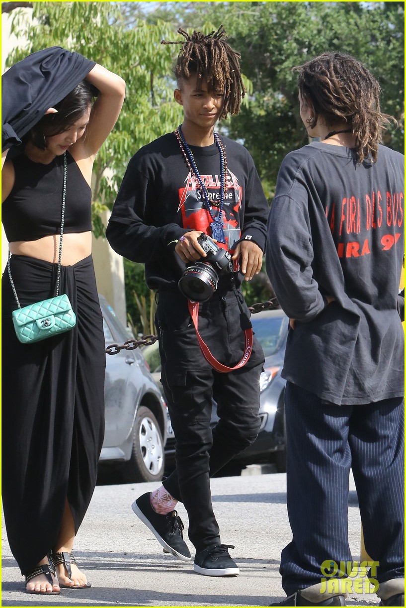 Jaden Smith shows off his skateboarding skills as he hits the Calabasas  Mall