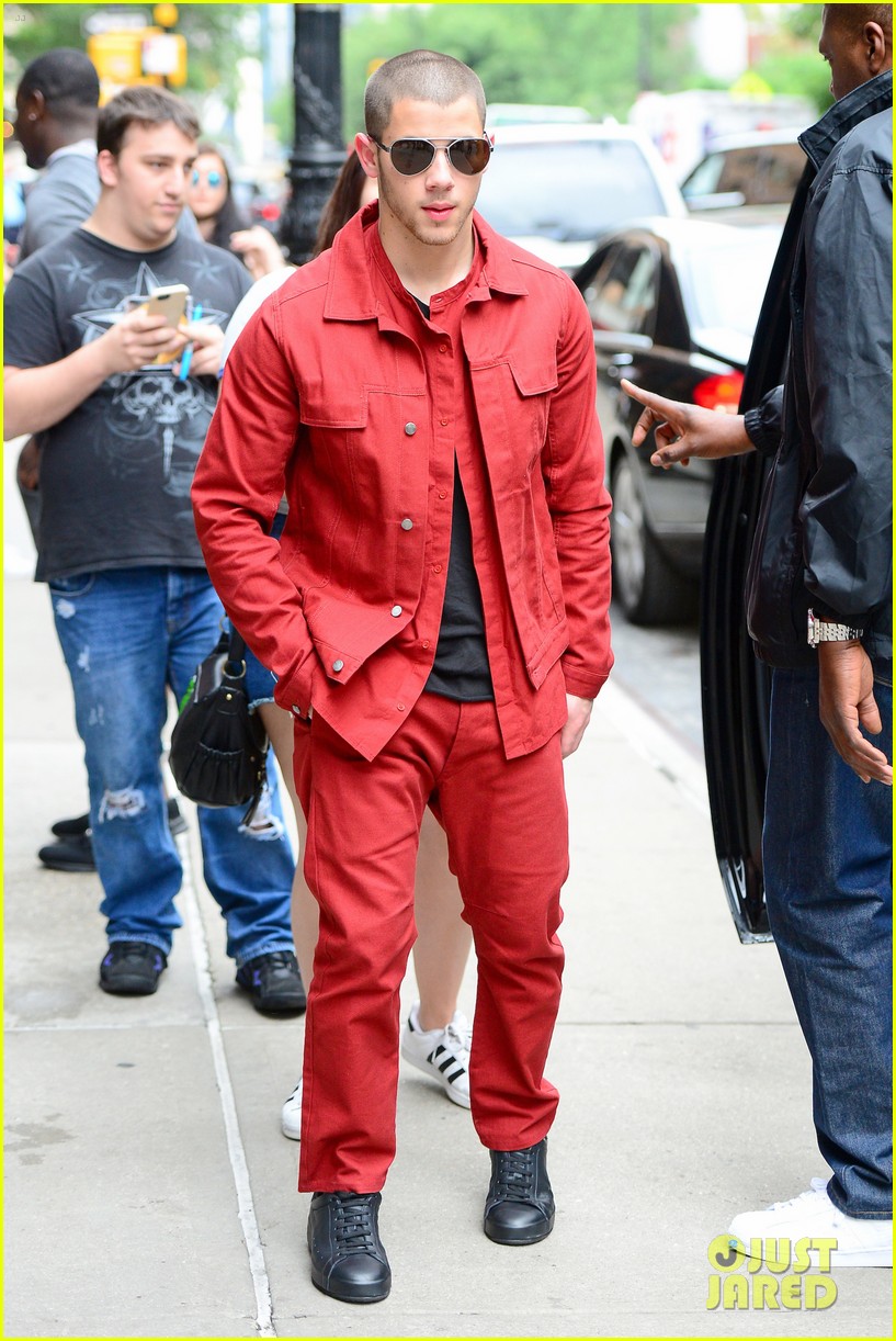 nick jonas red shirt