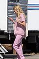 emma roberts pink scrubs queens coffee pickup 11