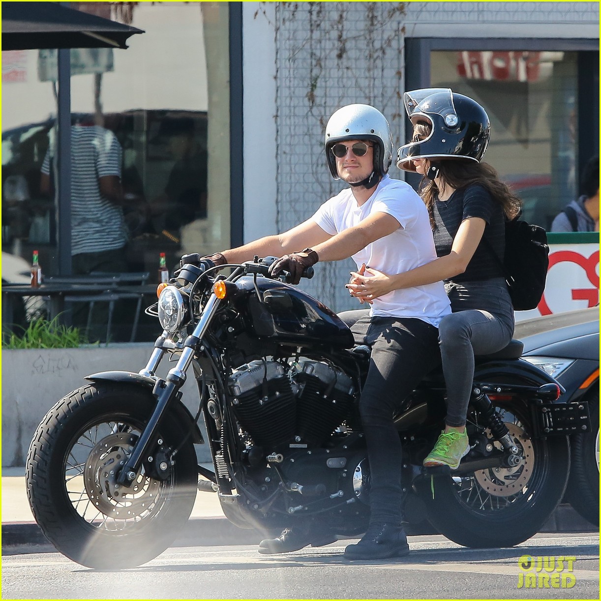 josh hutcherson girlfriend claudia traisac ride around on his motorcycle00607mytext