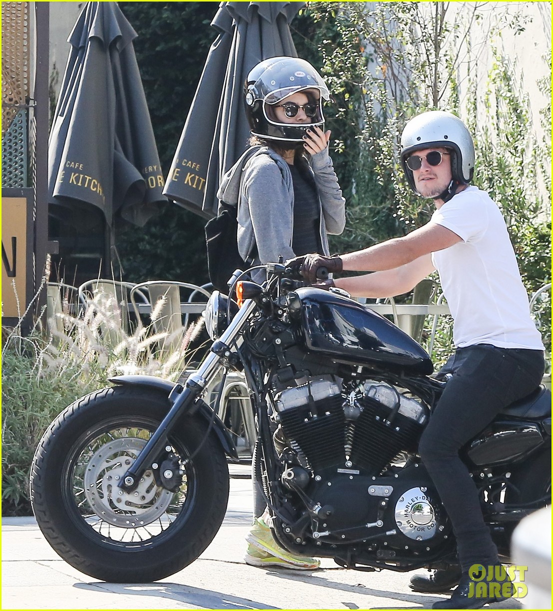 josh hutcherson girlfriend claudia traisac ride around on his motorcycle505mytext