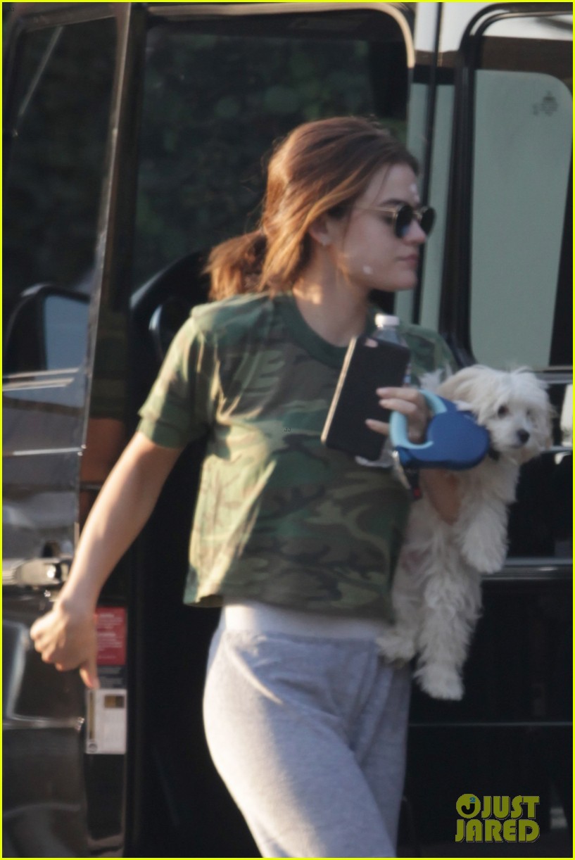 Full Sized Photo of lucy hale dog zit cream studio city 13 | Lucy Hale