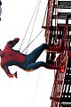 tom holland performs his own spider man stunts on nyc fire escape 01