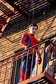tom holland performs his own spider man stunts on nyc fire escape 10