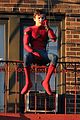 tom holland performs his own spider man stunts on nyc fire escape 12
