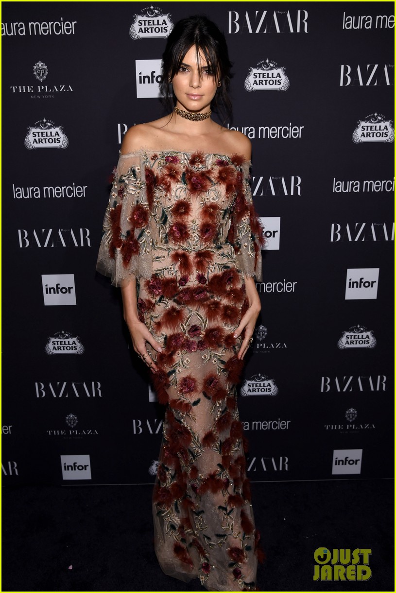 Full Sized Photo of kendall kylie jenner harpers bazaar icons party 17