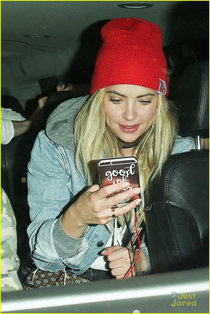 Full Sized Photo of ashley benson catch la two nights in row 02