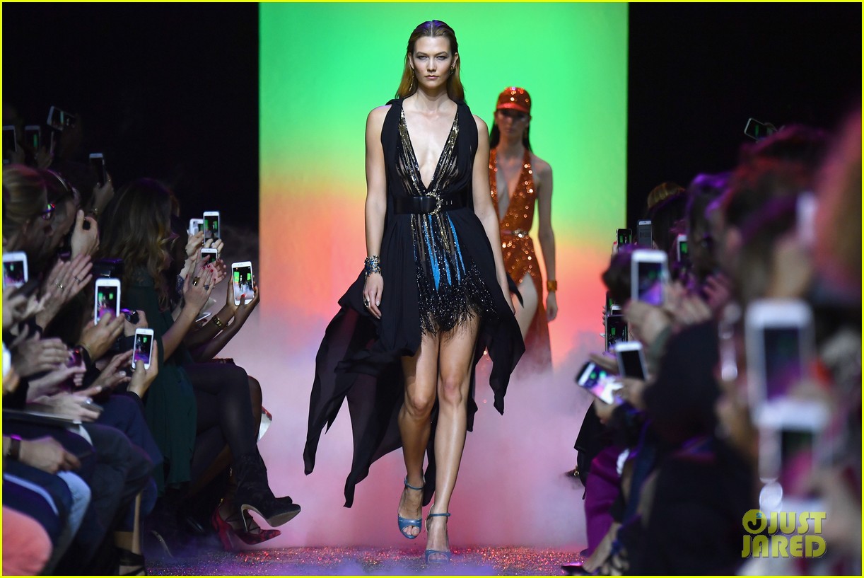 Full Sized Photo of gigi hadid karlie kloss elie saab mugler paris