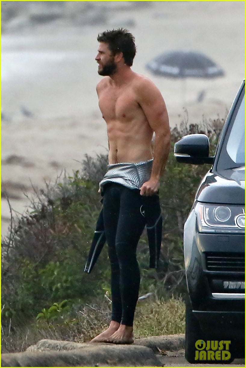 Full Sized Photo Of Liam Hemsworth Bares His Ripped Abs While Stripping