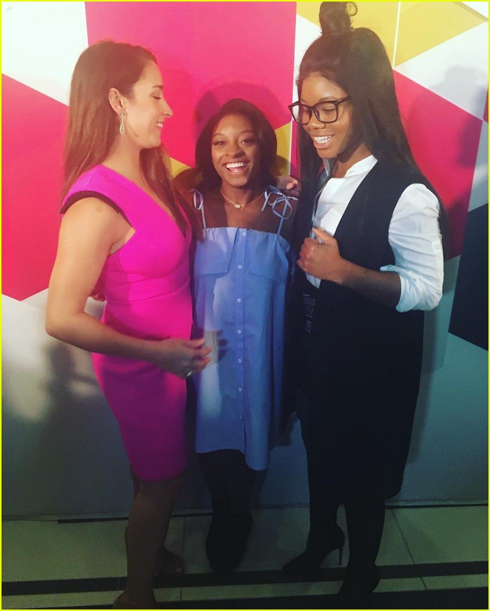 Gabby Douglas Reunites With Aly Raisman & Simone Biles at NFL Women's ...