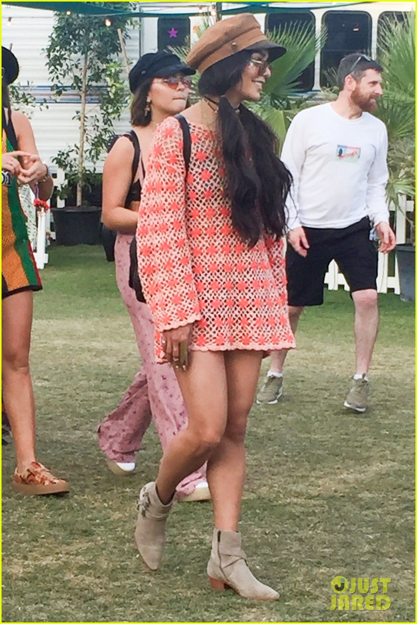 Full Sized Photo of vanessa hudgens rocks a mini dress for coachella ...