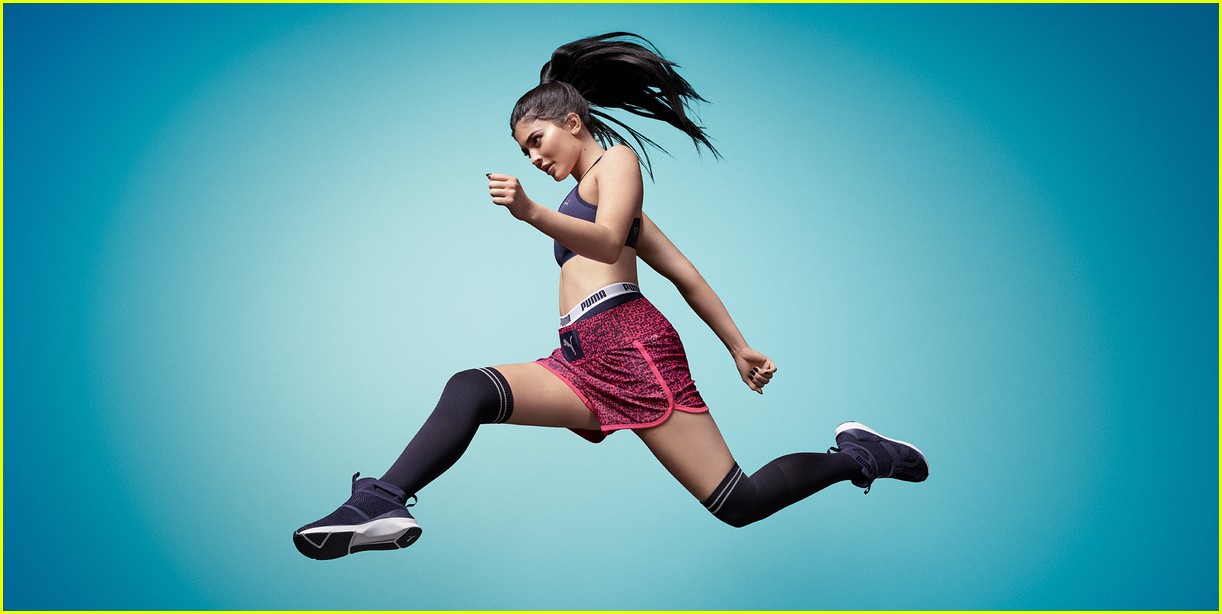 Kylie Jenner Poses For PUMA's New Fierce Strap Flocking Campaign