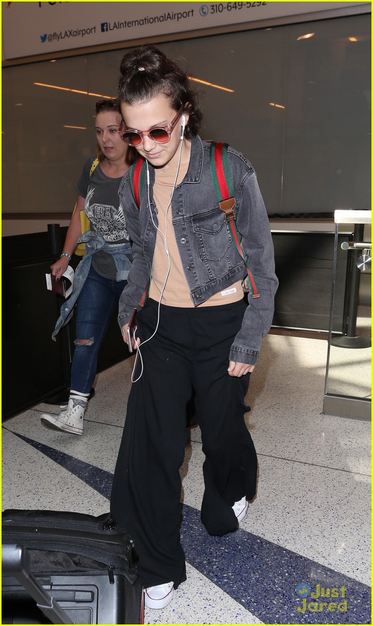 Full Sized Photo of millie bobby brown lax airport los angeles 04