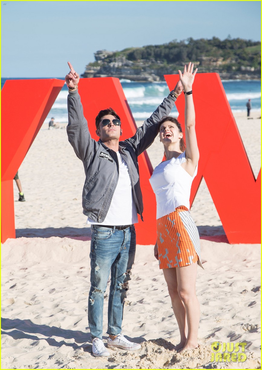 Zac Efron & Alexandra Daddario Hit the Beach for 'Baywatch' Promo