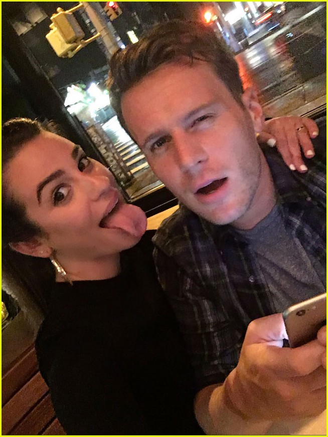 Full Sized Photo of lea michele jonathan groff reunite 03 | Lea Michele