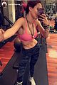 bella thorne fitness session pink bra 04