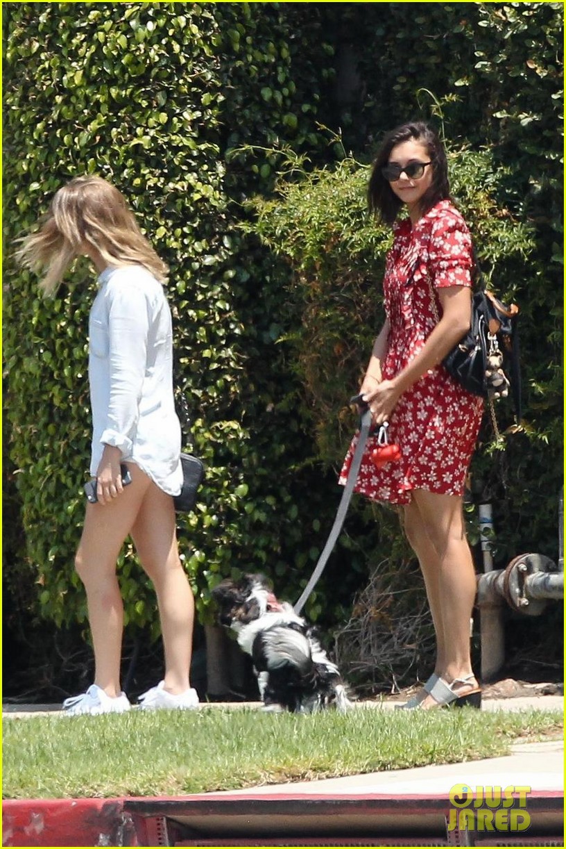 Full Sized Photo of nina dobrev walks her dog maverick 05 | Nina Dobrev