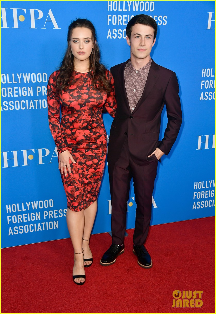 Katherine Langford & Dylan Minnette Attend HFPA Banquet in Beverly