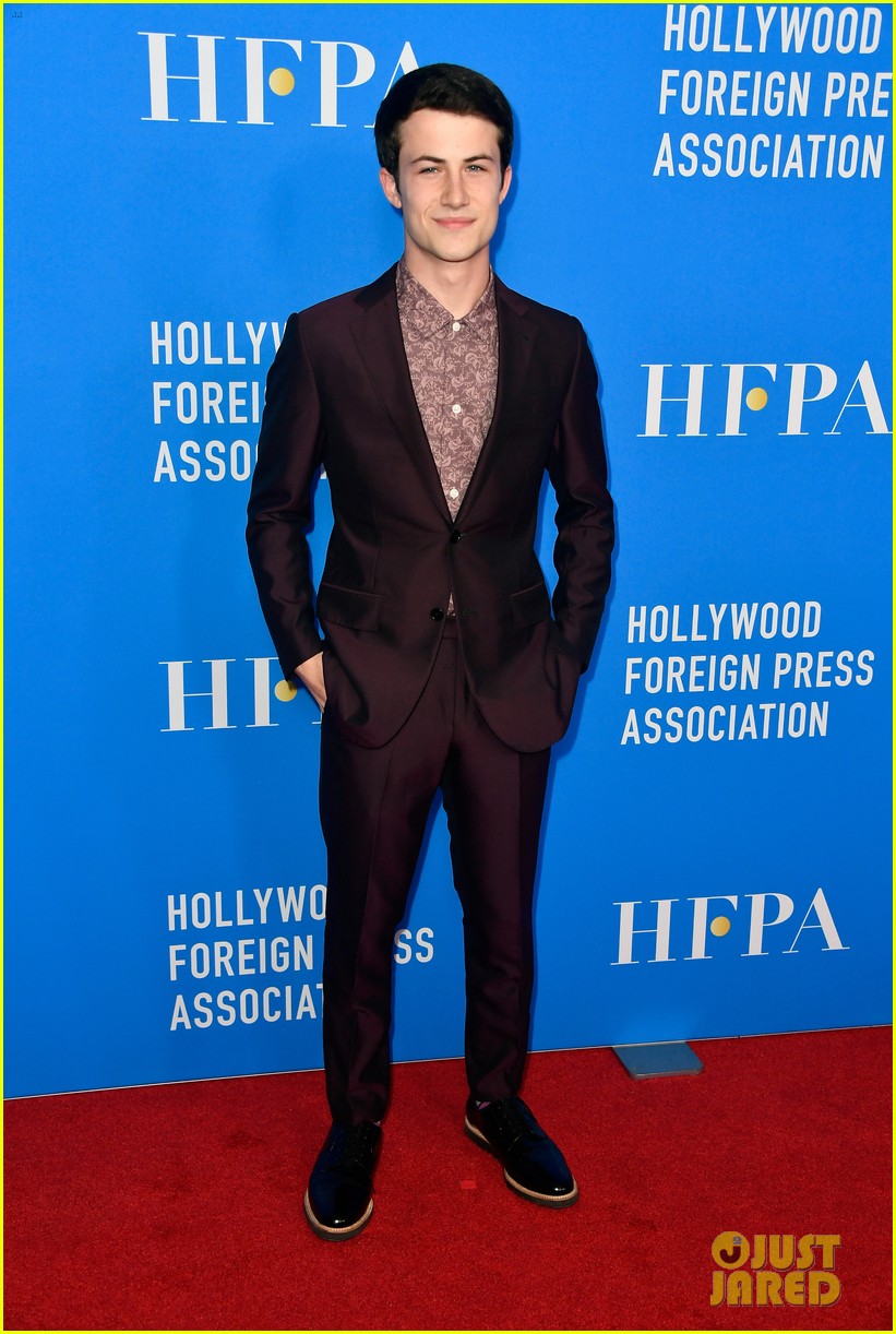 Katherine Langford & Dylan Minnette Attend HFPA Banquet in Beverly