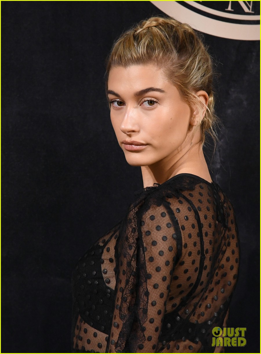 Full Sized Photo of hailey baldwin jasmine sanders go sheer for loreal