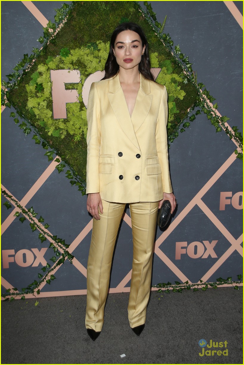 Crystal Reed Rocks Yellow Suit For Fox's Fall Party with Natalie Alyn ...