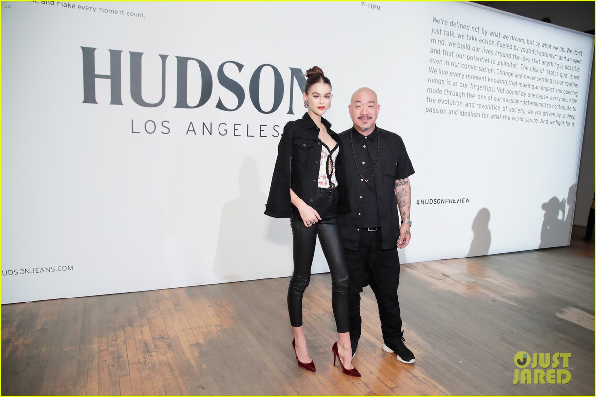 Full Sized Photo of kaia gerber celebrates her hudson jeans