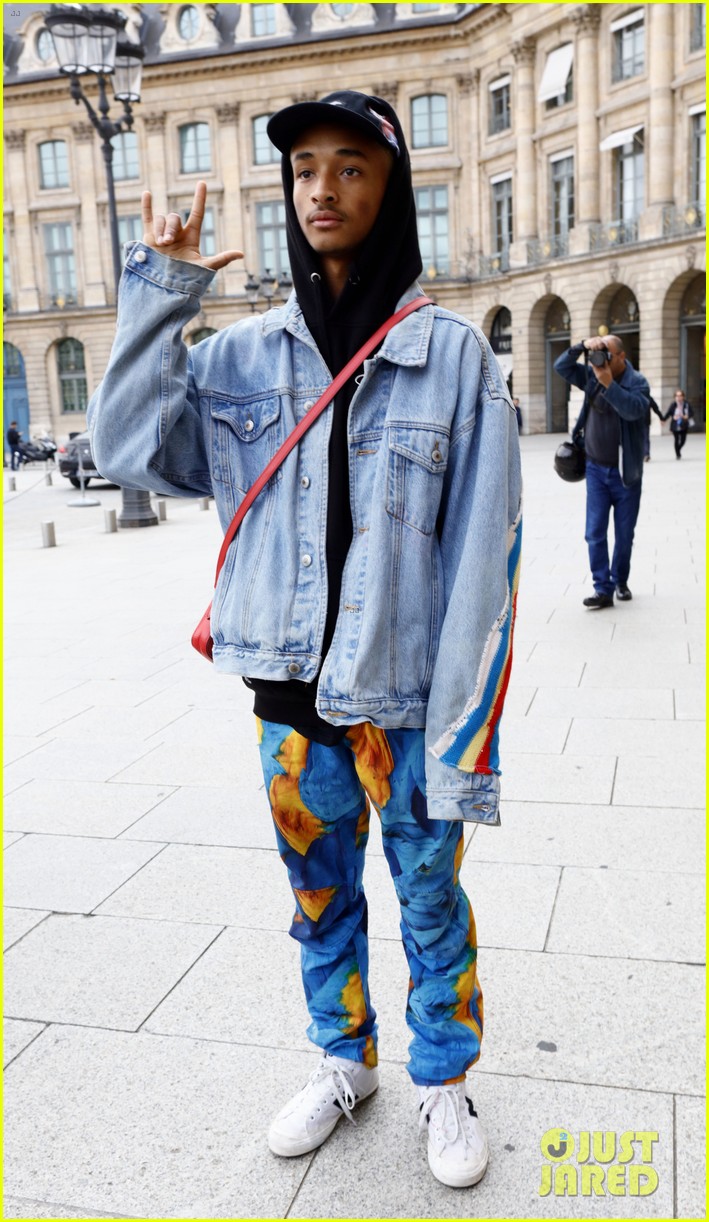 Jaden Smith Joins His Dad & Brother at Paris Fashion Week Event