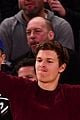 ansel elgort attends basketball game with girlfriend violetta komyshan and timothee chalamet 06