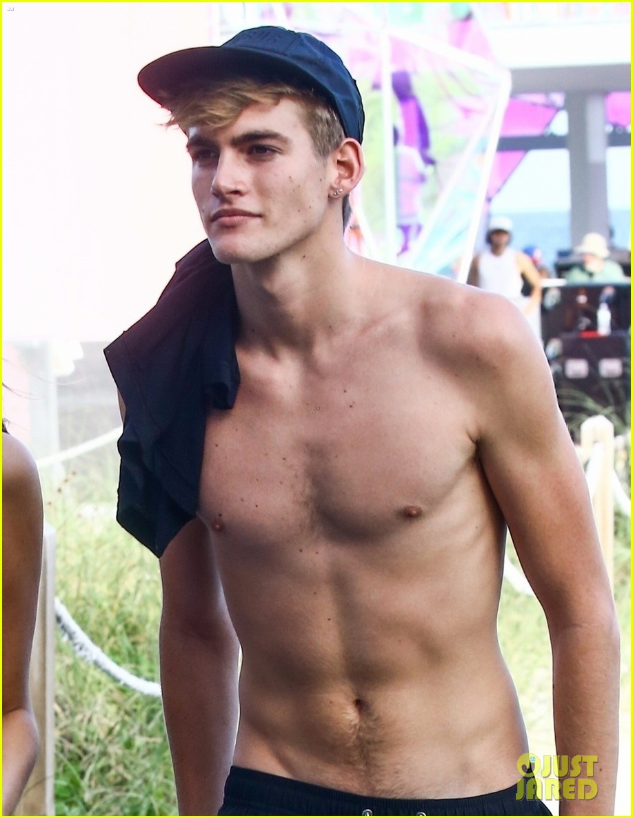 Shirtless Presley Gerber Enjoys A Day At The Beach In Miami Photo
