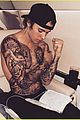 justin bieber puts buff biceps tattoos on display in shirtless new photo