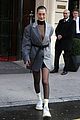 bella hadid goes bralass in a sheer top and two tone suit jacket 06