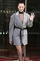 bella hadid goes bralass in a sheer top and two tone suit jacket 08