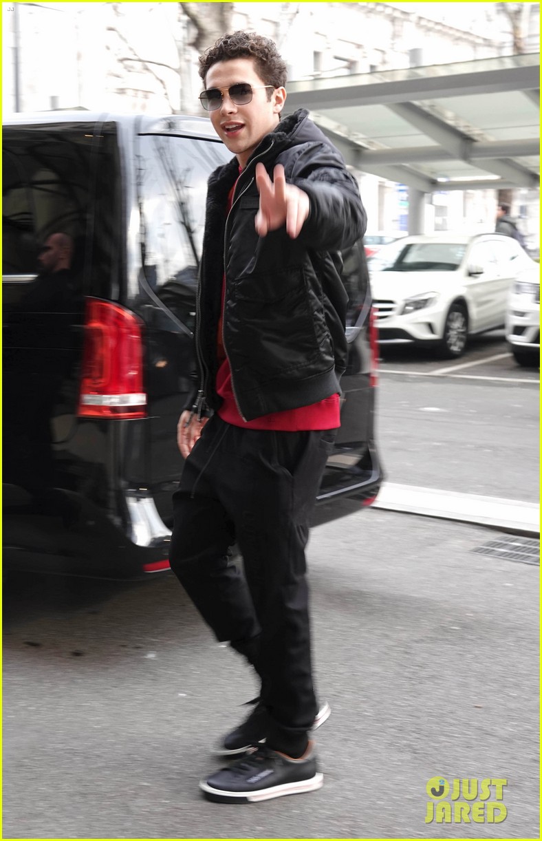 Full Sized Photo of austin mahone steps out after walking in first ...