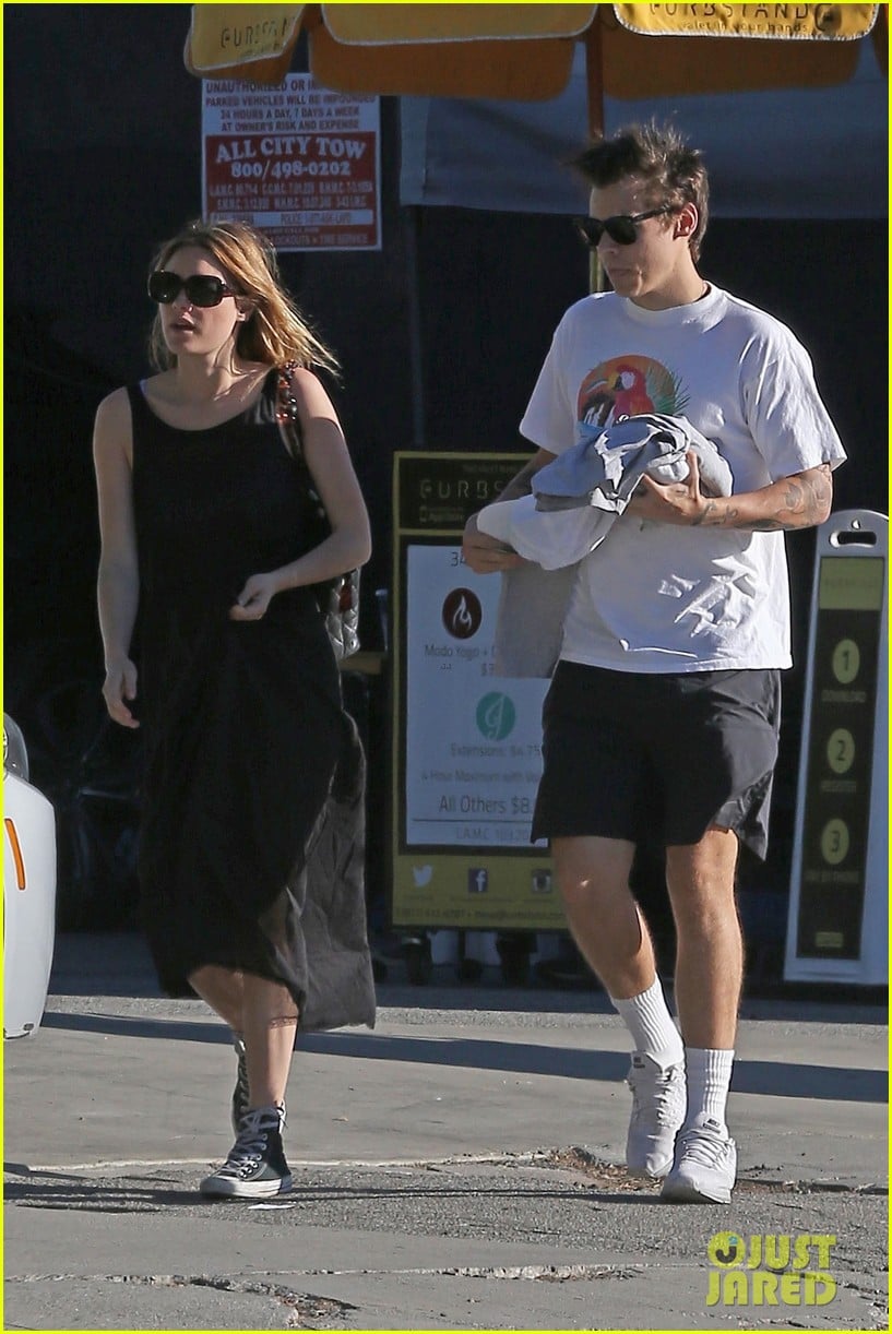 Harry Styles Kicks Back with Camille Rowe on Grammys Sunday | Photo