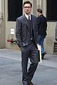 ansel elgort suits up on set of the goldfinch in nyc 01