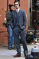 ansel elgort suits up on set of the goldfinch in nyc 03